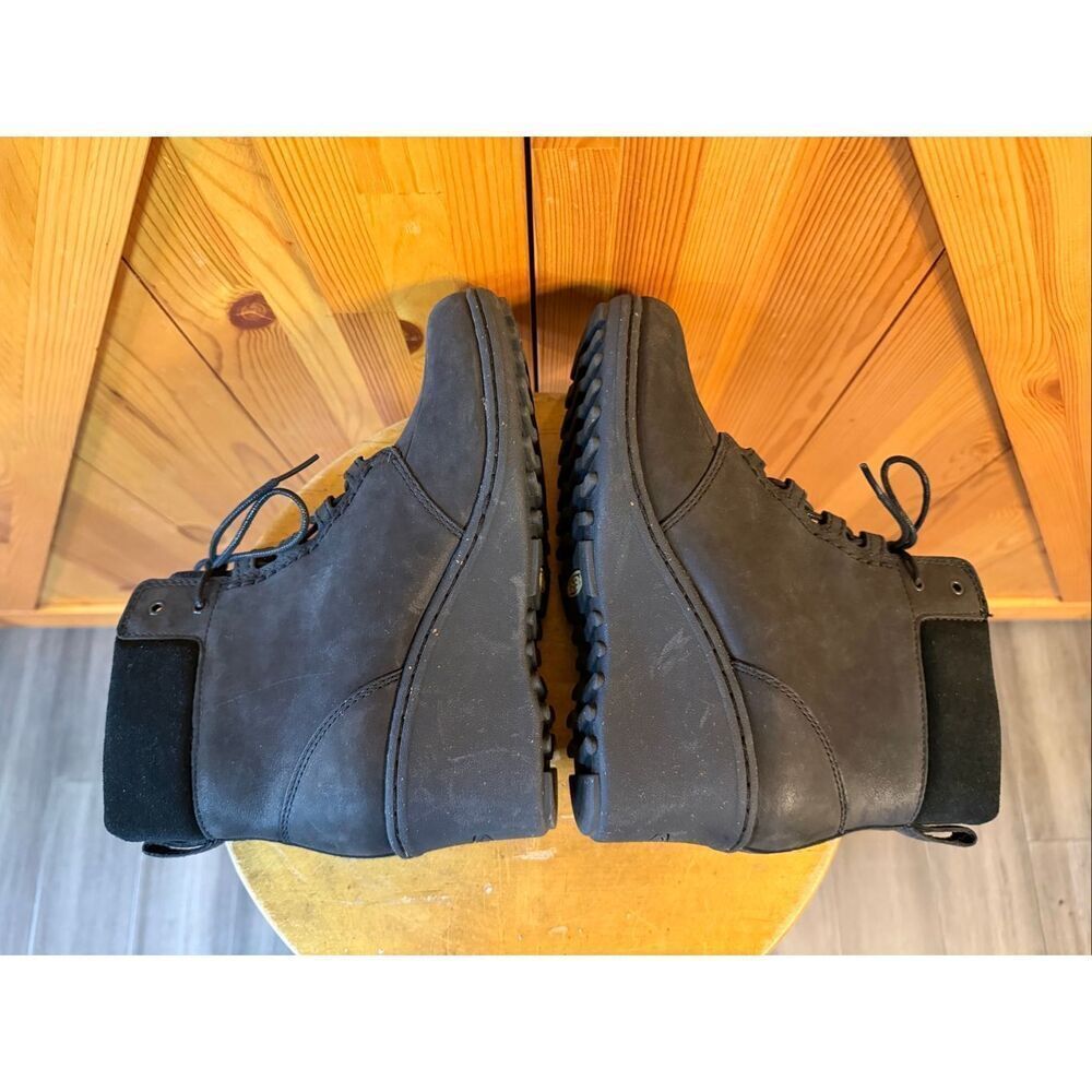 Keen Akita Black Leather Lace-Up Comfort Wedge Ankle Boots Size 8 - Picture 5 of 7